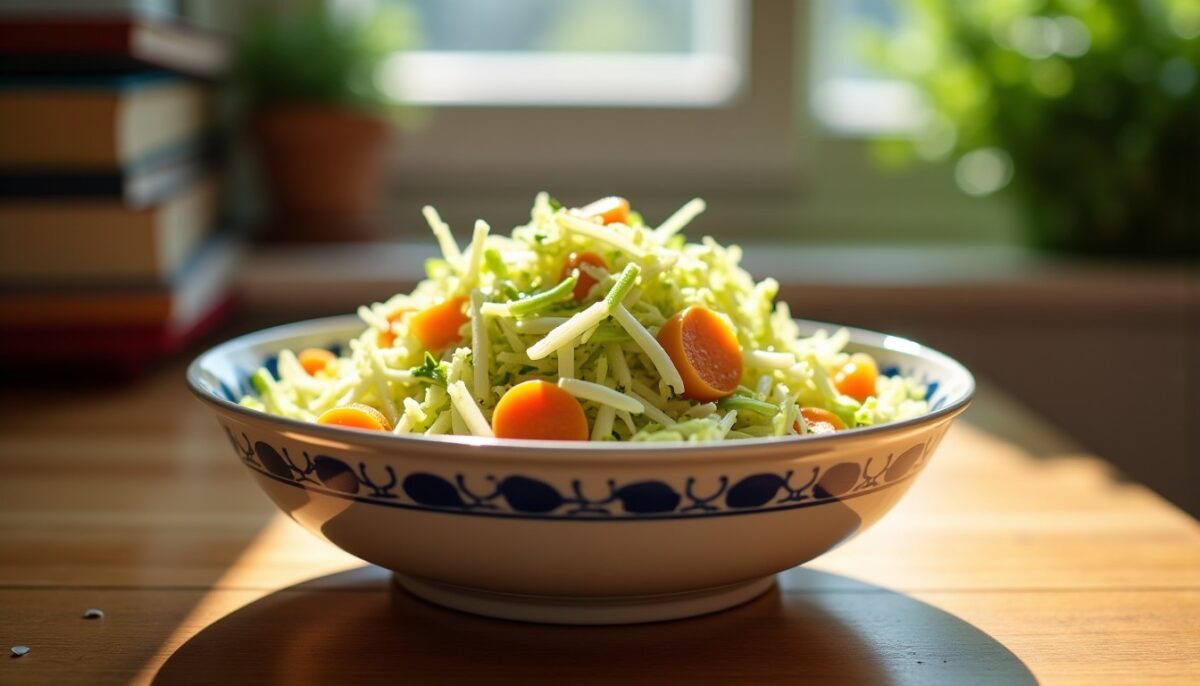 Recette classique de coleslaw : salade croquante de chou et carottes simple à préparer