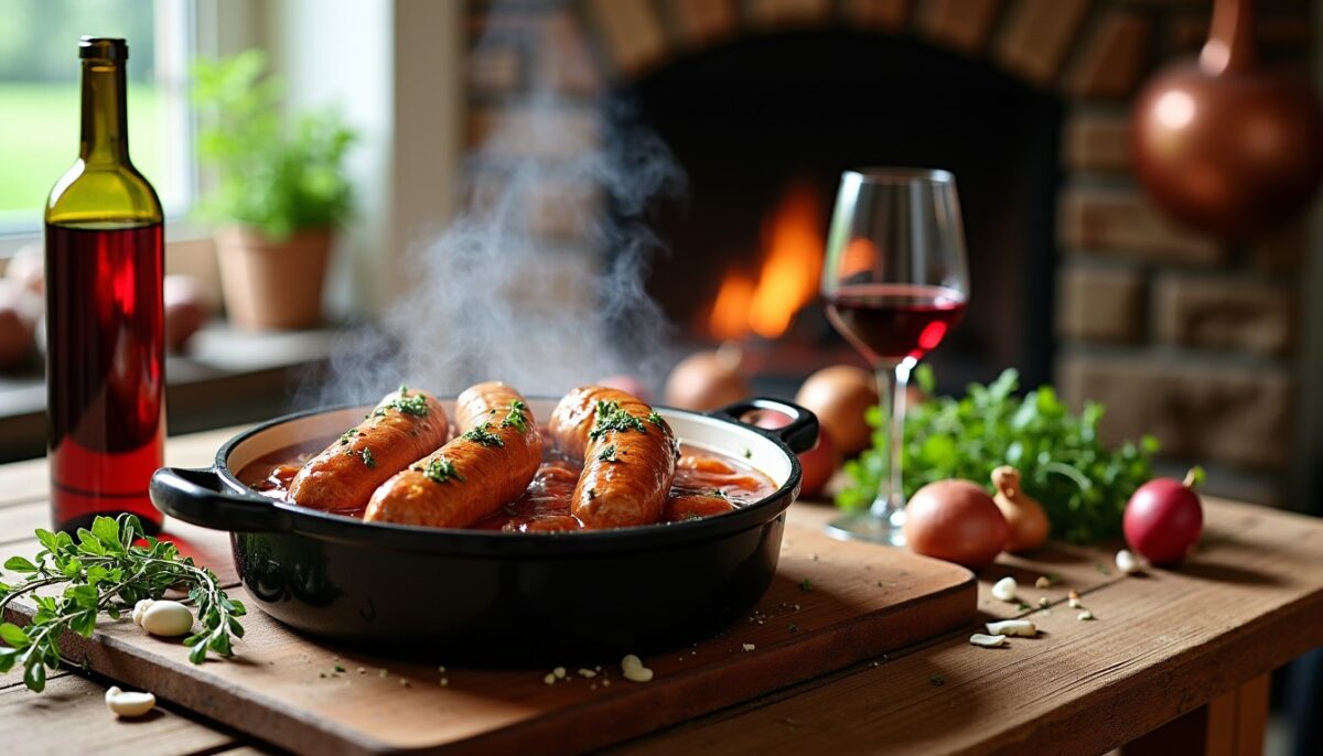 Diots mijotés au vin rouge : une recette traditionnelle, savoureuse et simple à réaliser