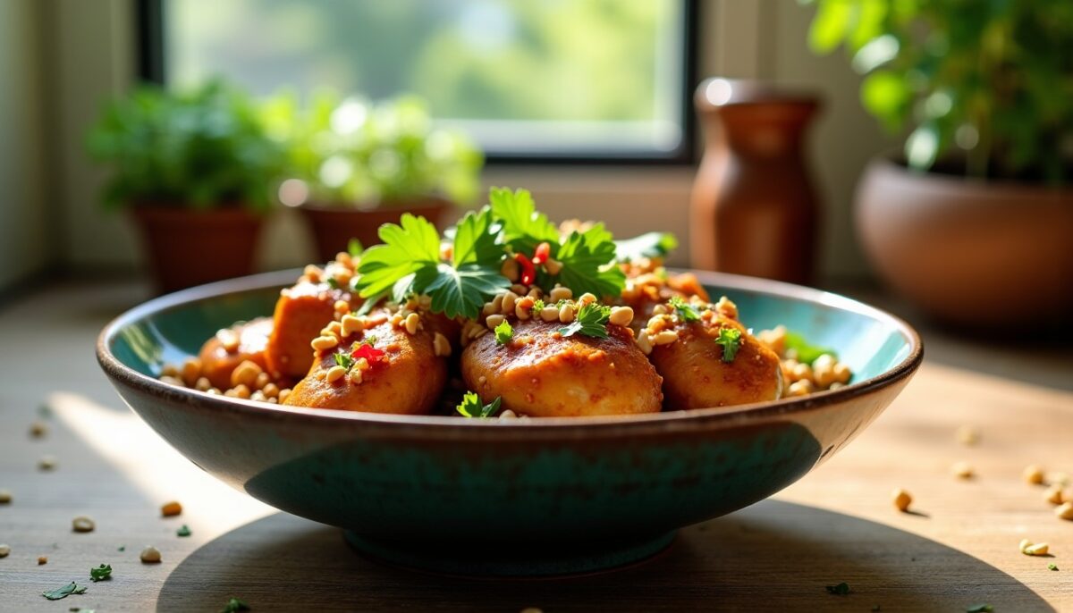 Délice thaï : Poulet aux cacahuètes, recette express et savoureuse