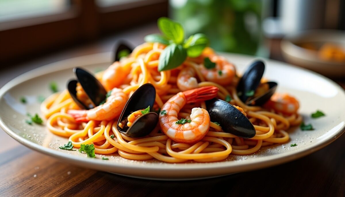 Délicieuses pâtes aux fruits de mer : une recette simple et express à savourer